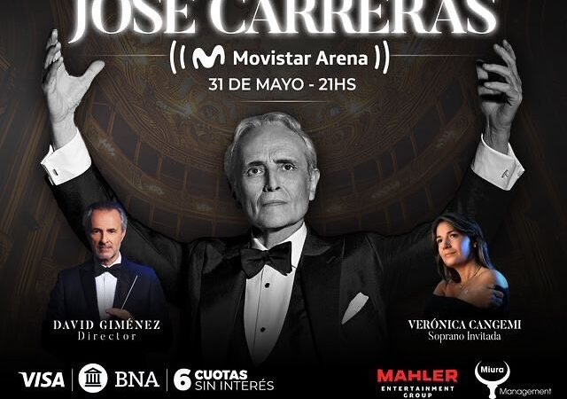 @TENOR: EL TENOR ESPAÑOL JOSÉ CARRERAS SE PRESENTARÁ EL 31 DE MAYO EN EL MARCO DE SU GIRA DESPEDIDA EN EL MOVISTAR ARENA DE BUENOS AIRES.